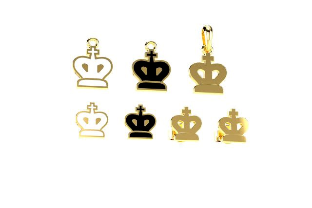 king pendants and earrings chess set