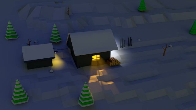 snow slope lowpoly