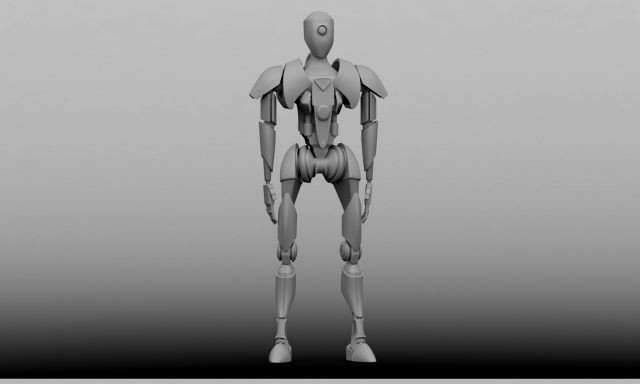high-poly robot