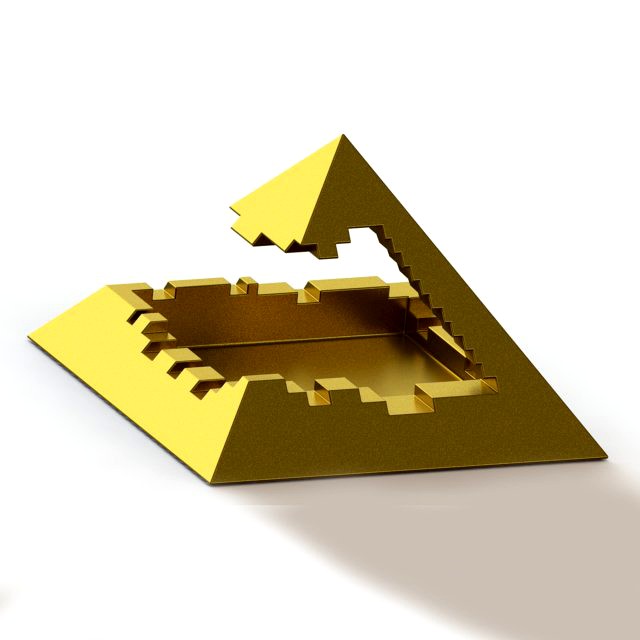 broken pyramid ashtray