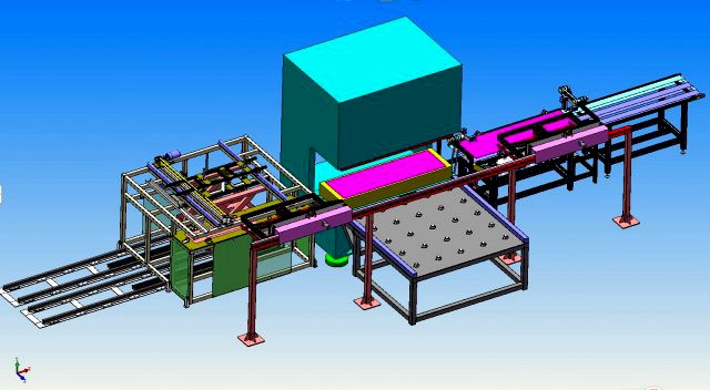 elevator sheet metal feeding and forming assembly line scheme