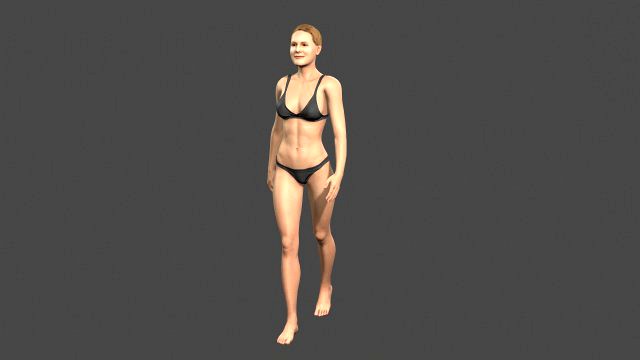 beautiful woman -rigged and animated for unity