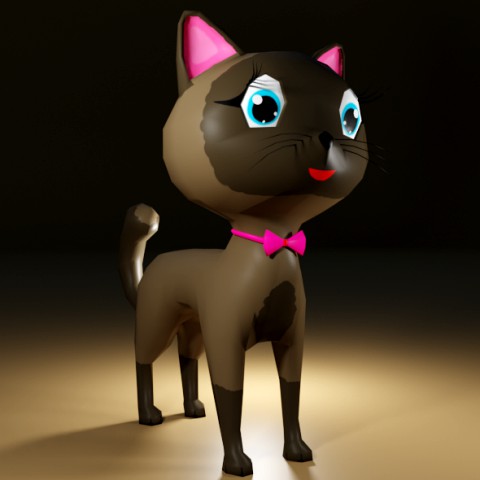 low-poly cat
