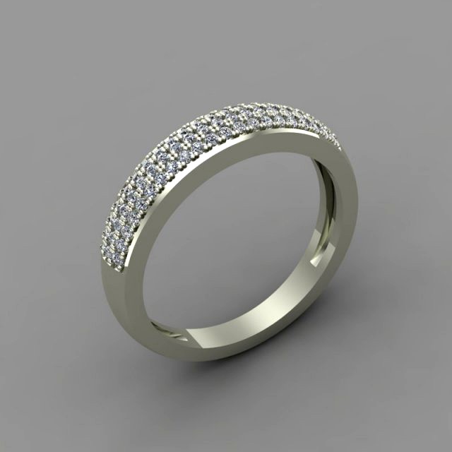 ring with three rows of stones