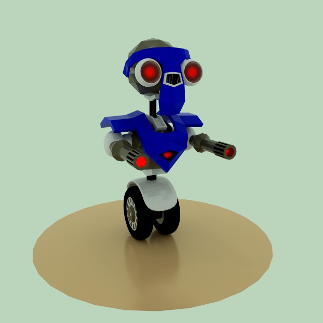 robot on wheels with two
