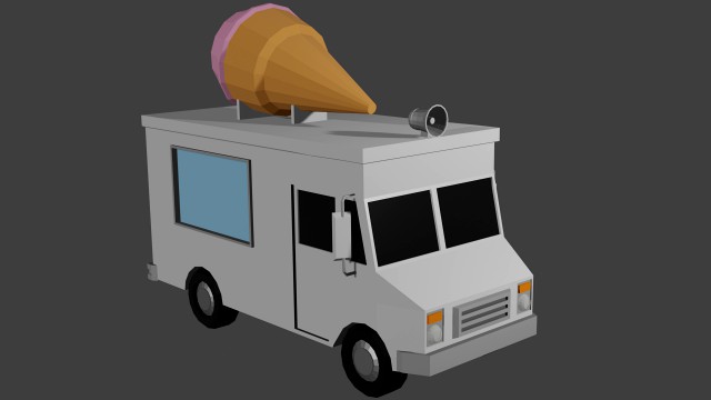 ice cream truck lowpoly