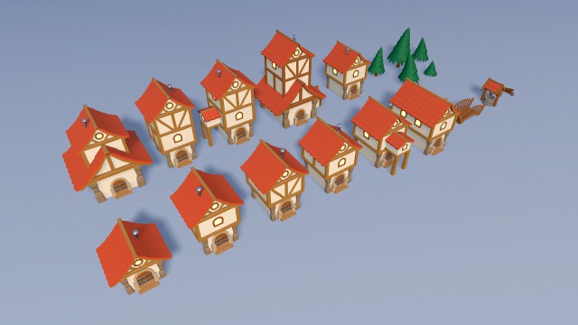 cartoon village