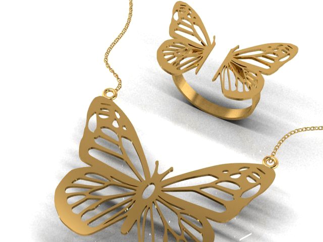 butterfly ring pendant