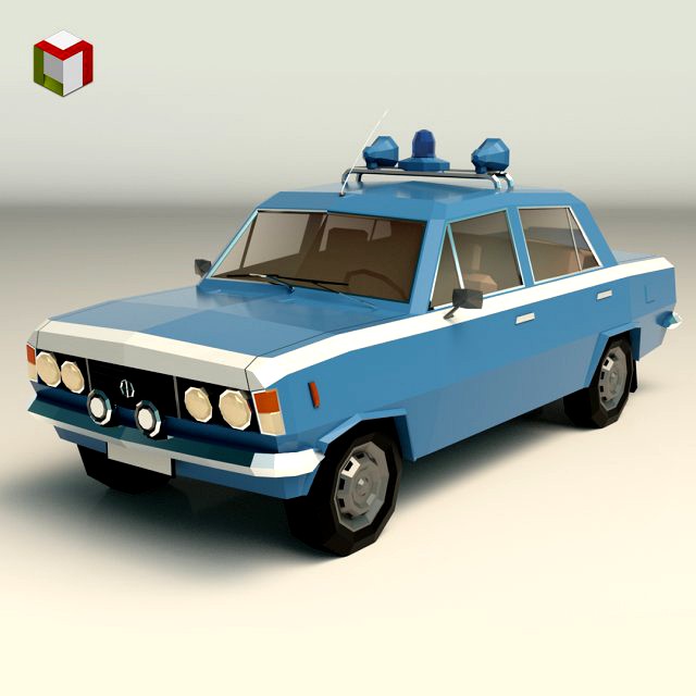 low poly police car 05