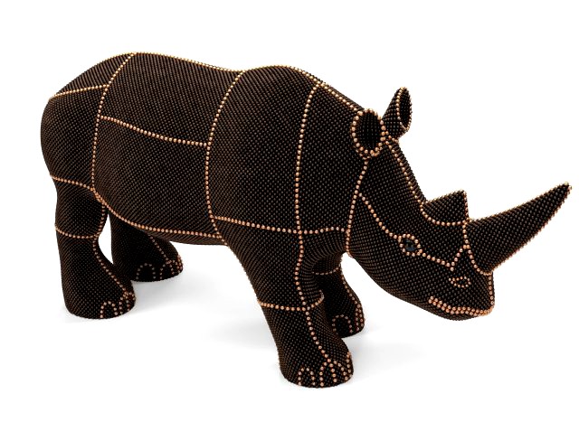 pearl rhino decoration statue