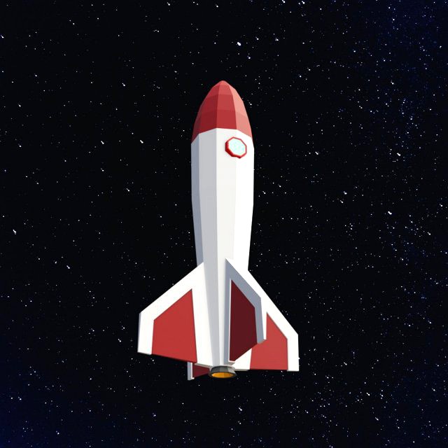 Low poly space rocket