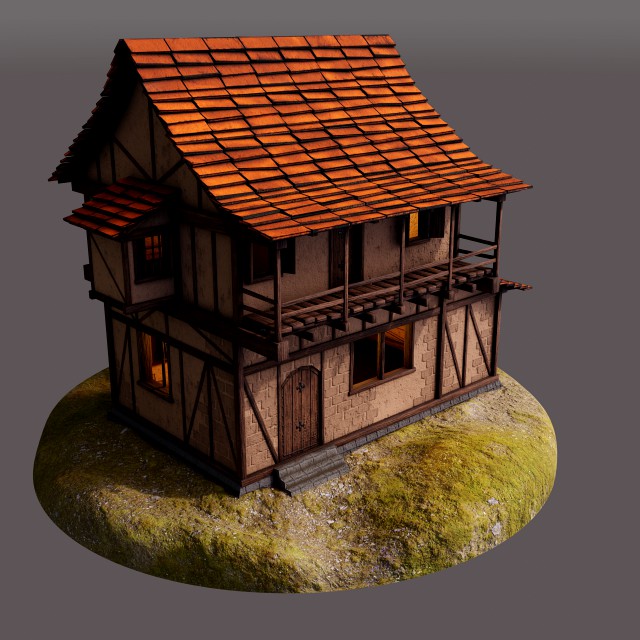 medieval house low-poly
