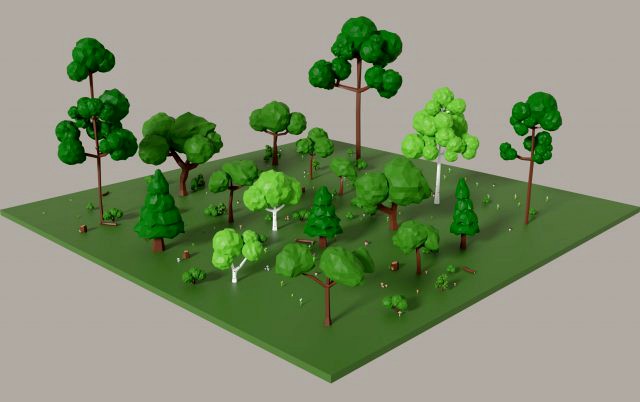 low poly tress