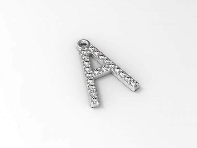 pendant with the letter a