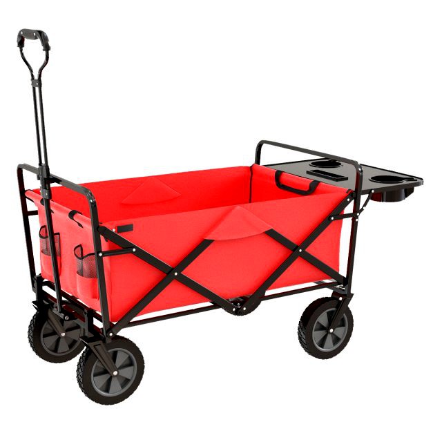 mac sports collapsible folding outdoor utility wagon red