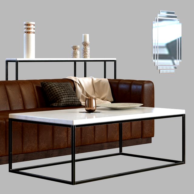 sofa forte channeled saddle leather extra large