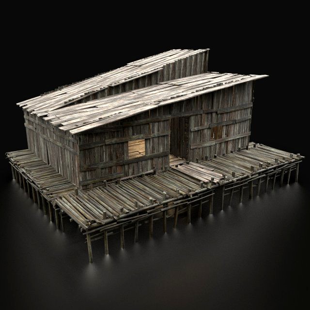 aaa swamp wetland fantasy medieval wooden house hut next gen