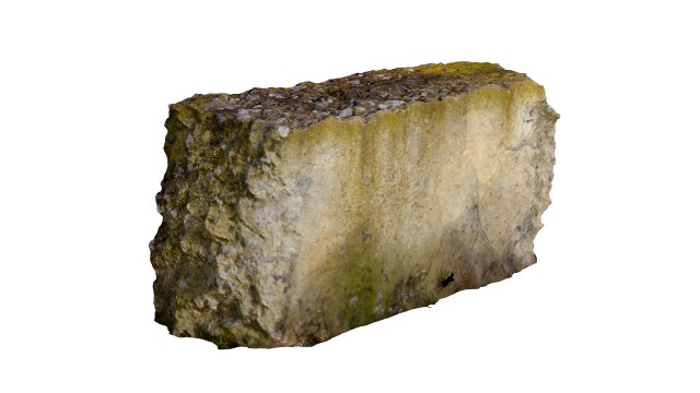 mossy concrete block
