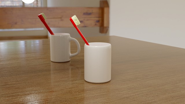 mug and toothbrush