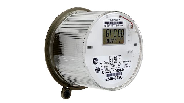 oval exterior electric meter for house