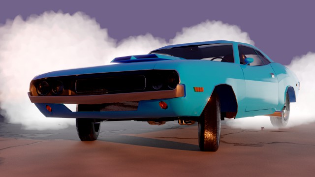 dodge challenger 1970 r-t low-poly