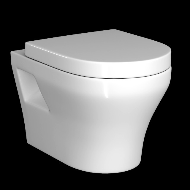 wall hung water closet toilet modeled in 3ds max