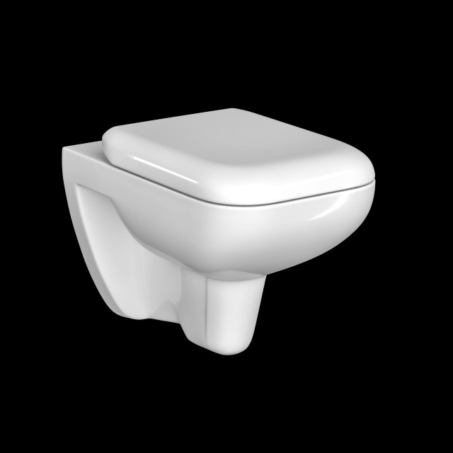 wall hung water closet toilet modeled in 3ds max