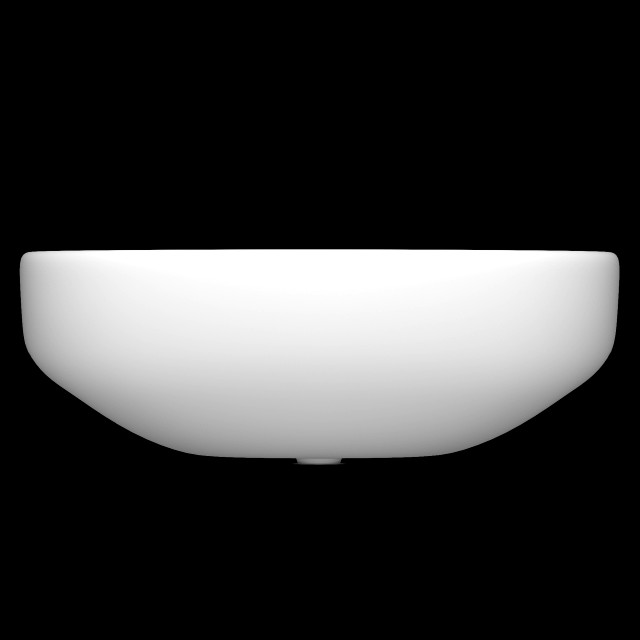 wall hung half round wash basin modeled in 3ds max