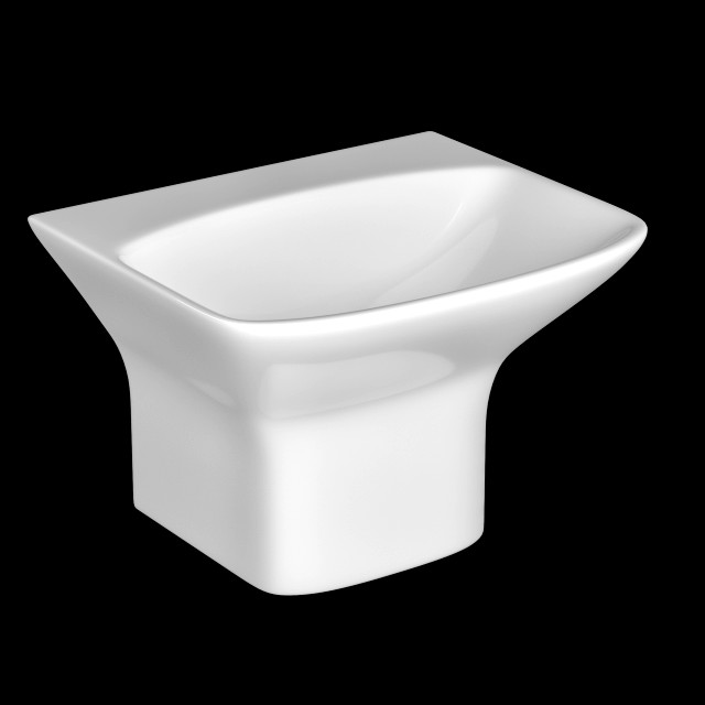 wall hung rectangle shape wash basin modeled in 3ds max