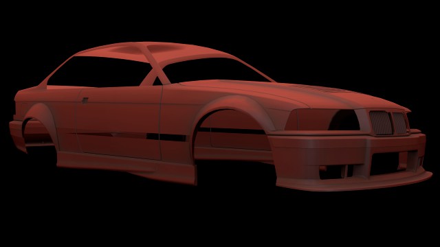 e36 over fenders low poly
