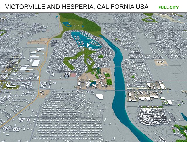 victorville and hesperia city california usa 70km