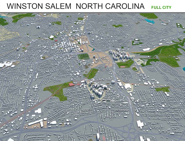 winston salem city north carolina usa 50km