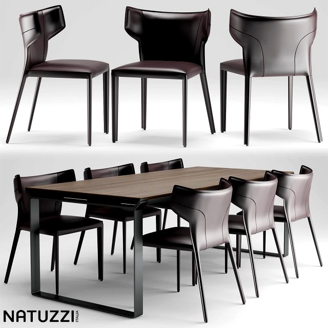 chair and table natuzzi pi greco omega