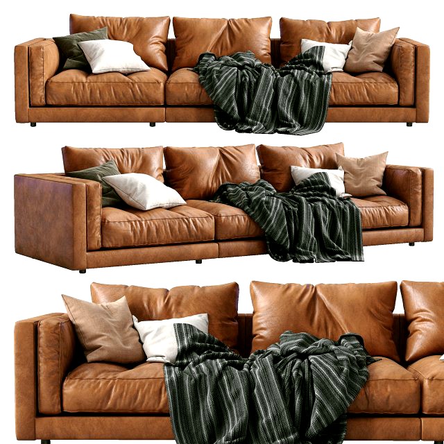 flexform leather sofa lucien