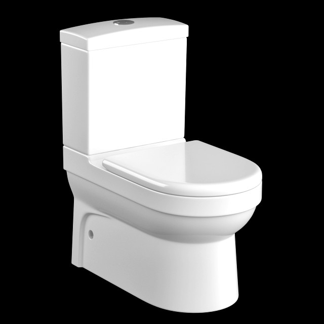 two piece ewc toilet modeled in 3ds max