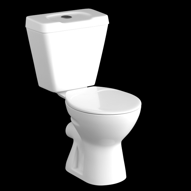 two piece ewc p trap toilet modeled in 3ds max