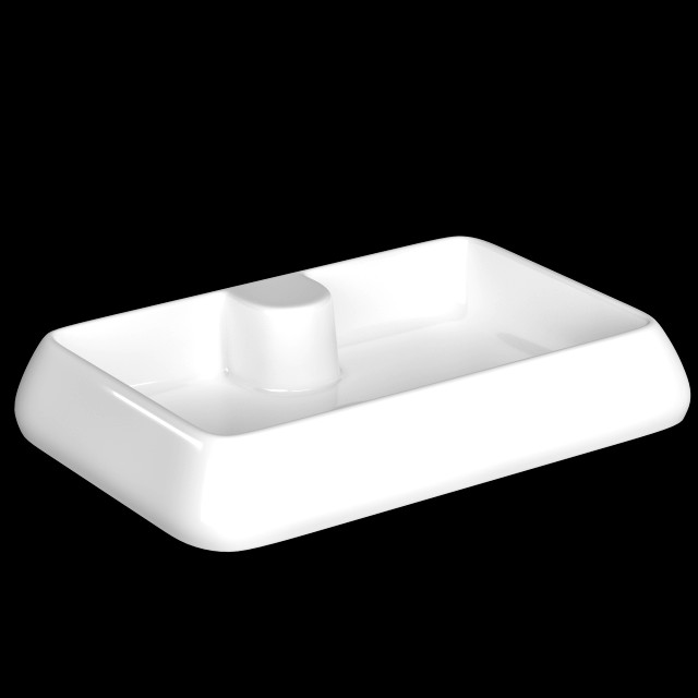 tabletop basin in rounded rectangle shape modeled in 3ds max