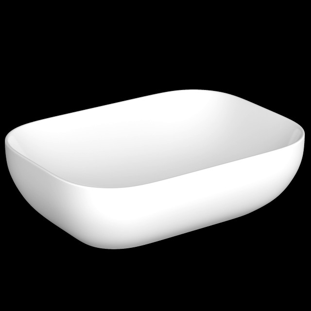 tabletop washbasin in rounded rectangle shape modeled in 3ds max