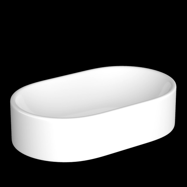 tabletop washbasin in rounded rectangle shape modeled in 3ds max