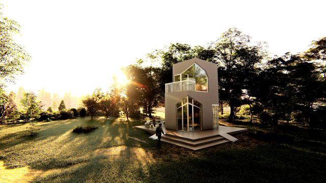 tiny forest house