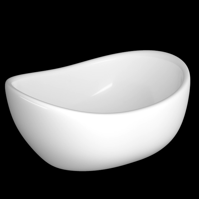 table top wash basin in oval shape modeled in 3ds max