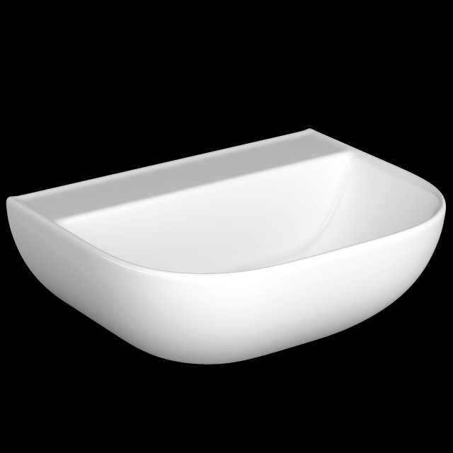 table top basin in rectangle shape modeled in 3ds max