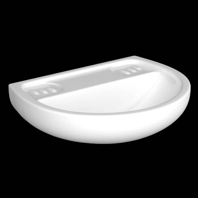 tabletop washbasin in semi circle shape modeled in 3ds max