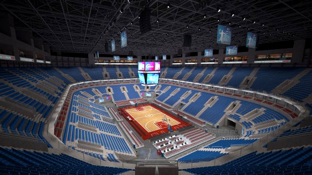 basketball arena - interior - low poly