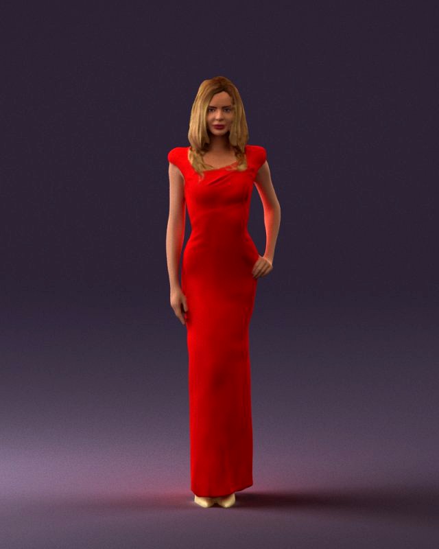 woman in long red dress 0535