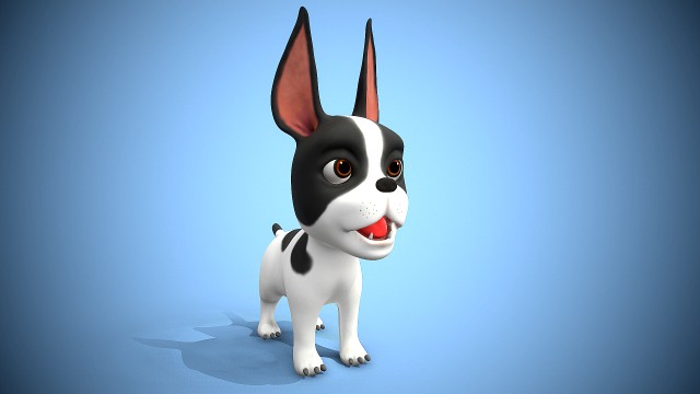 cartoon frenchie dog