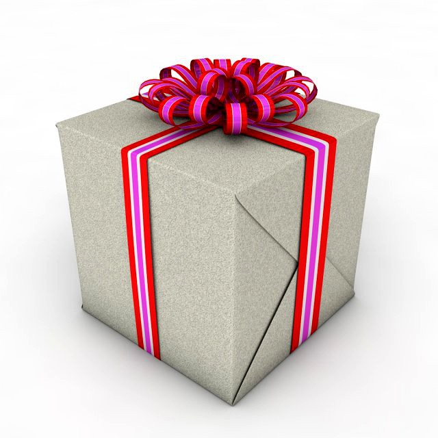 gift box cube low poly