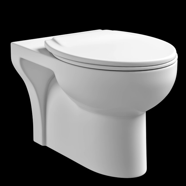floor mount oval shape ewc toilet modeled in 3ds max