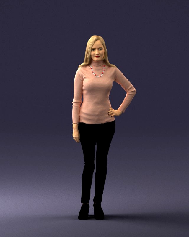 blonde in coffee sweater 0484