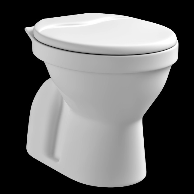 floor mount oval shape ewc toilet modeled in 3ds max